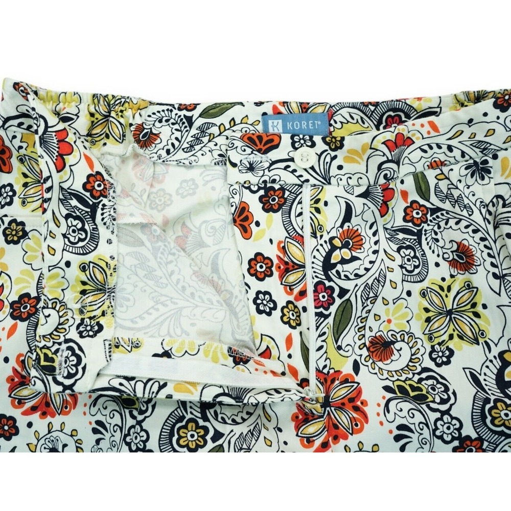 Koret Capri Pants Women's Floral Pattern Multicolor Stretch Pockets Size 16 - Picture 6 of 7